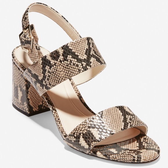 Cole Haan Shoes - Cole Haan Avani City Snake Leather Heel Sandals